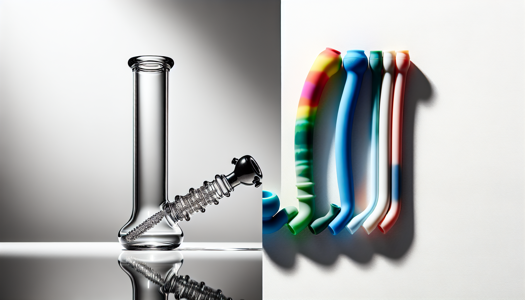 Comparison of silicone and glass pipes for cleaning guide