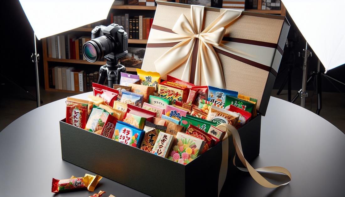 Curated exotic snack box gift with international candy and treats