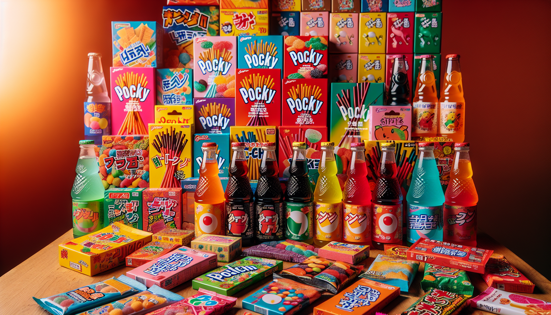 Exotic snacks and international candy collection from around the world