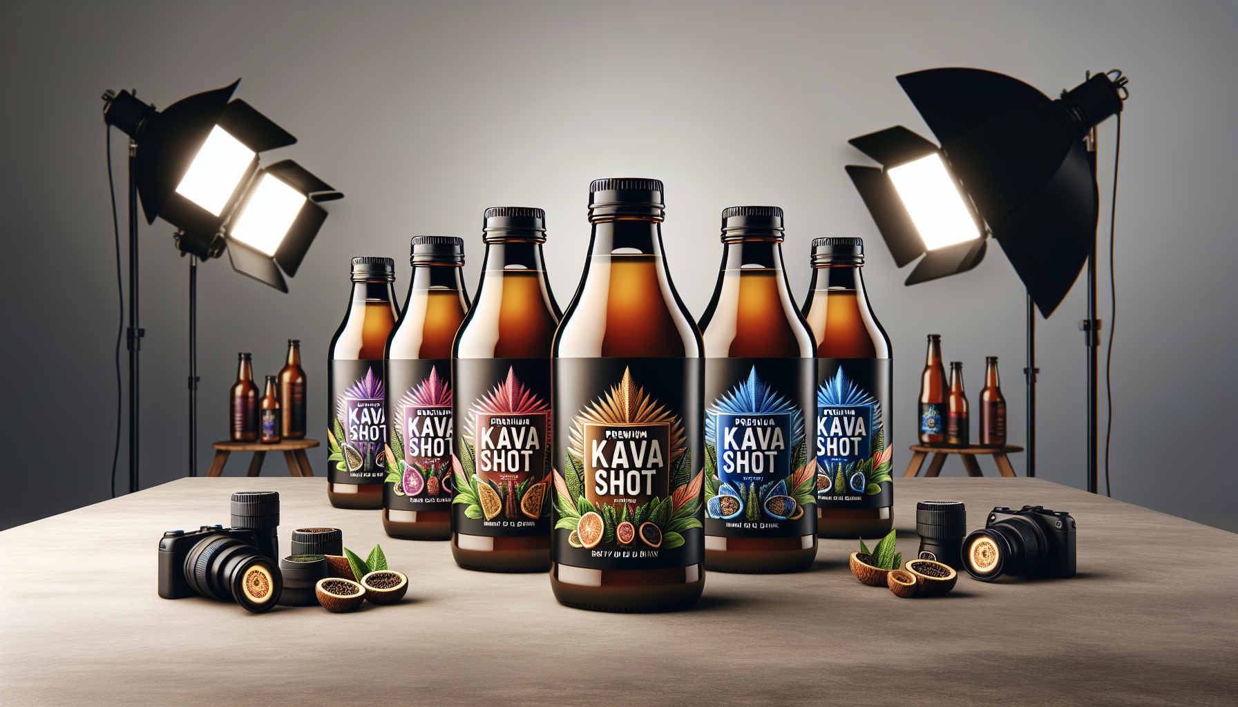 Premium kava shot bottles