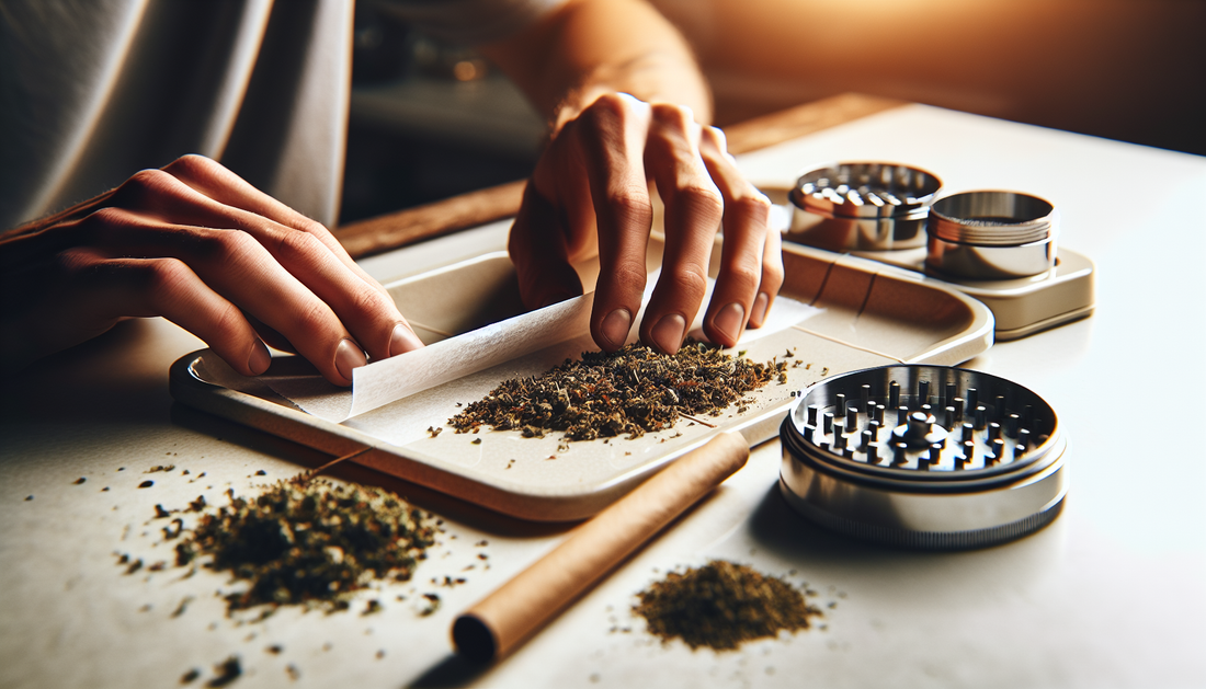 Step-by-step joint rolling demonstration with papers and accessories