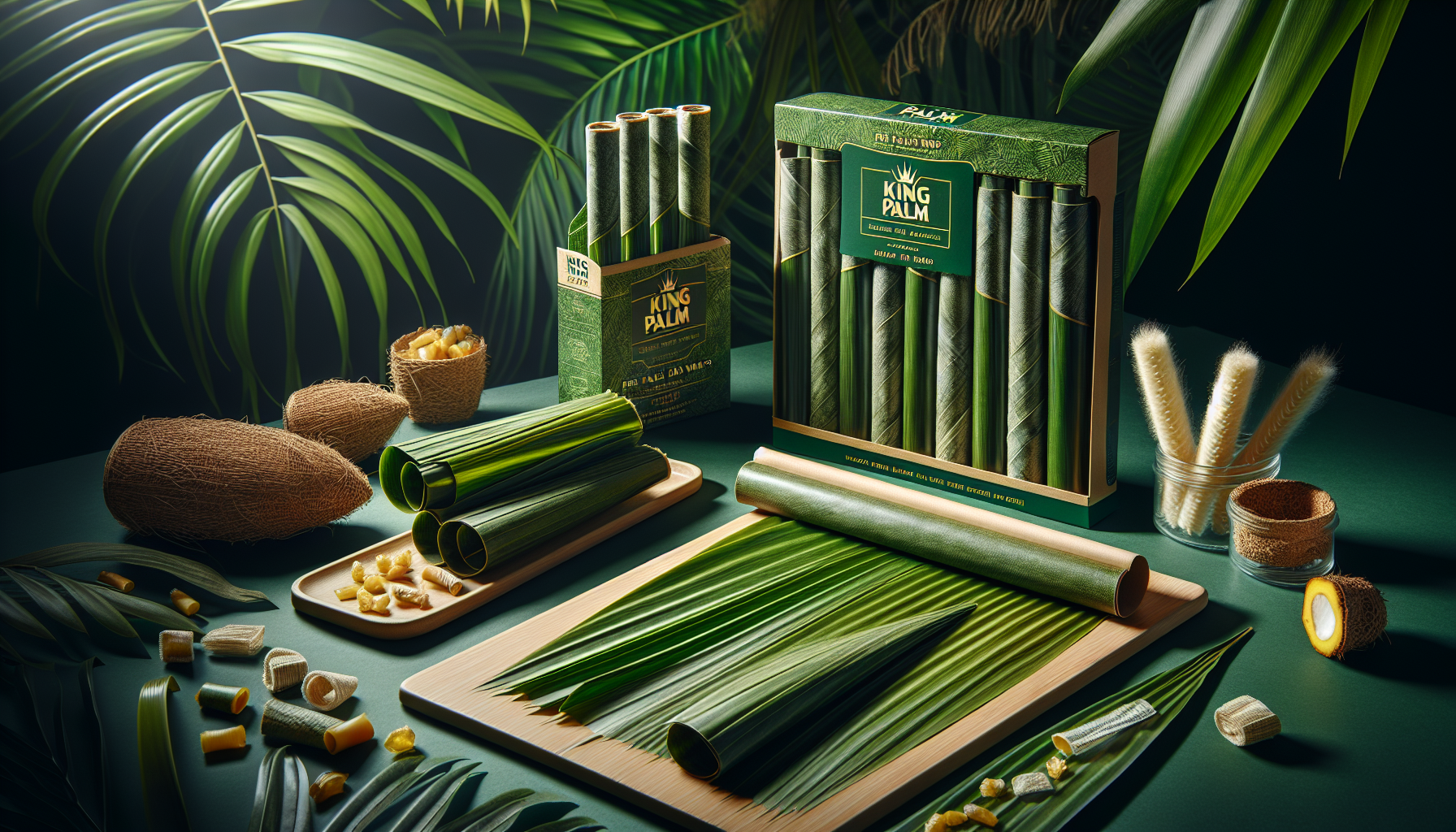 King Palm pre-rolled palm leaf wraps showing natural texture and packaging