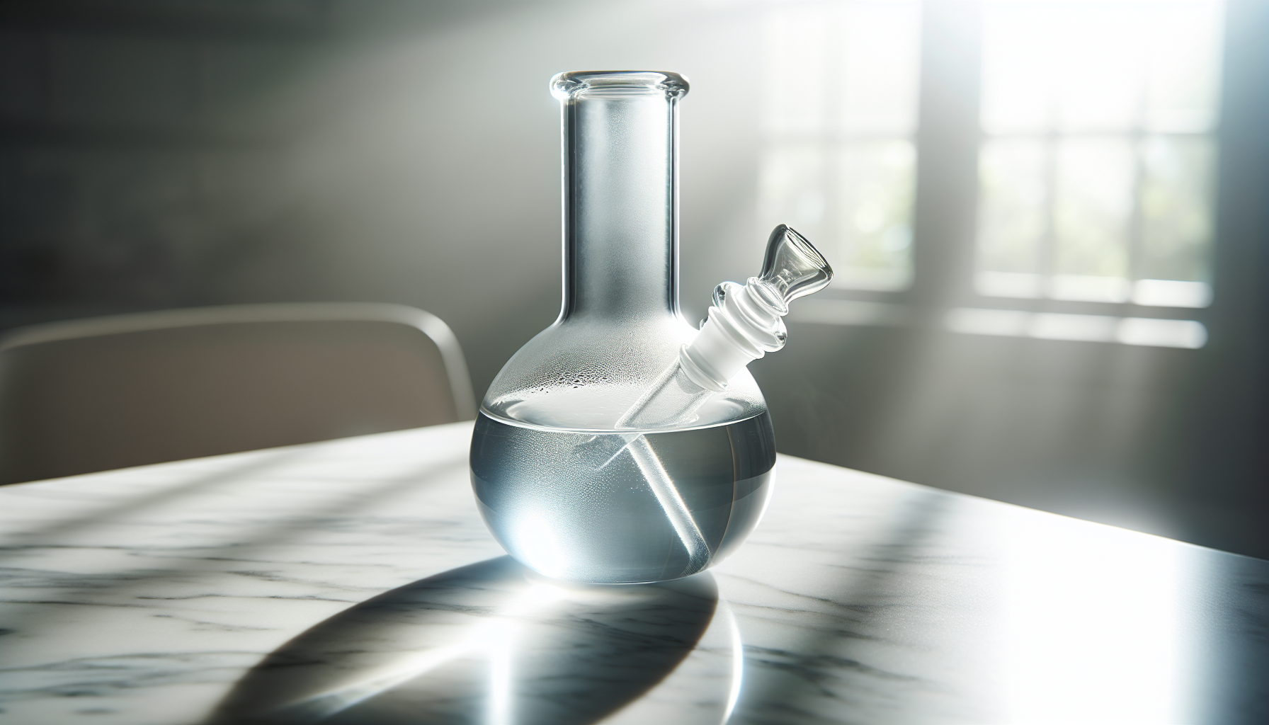Clean glass bong showing results of proper resin prevention maintenance