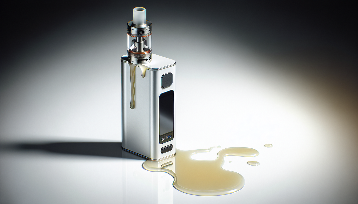 Vape device showing e-liquid leak that needs fixing