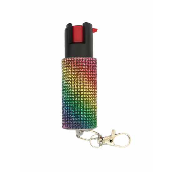 Cheetah Rhinestones 1/2 oz Keychain Pepper Spray