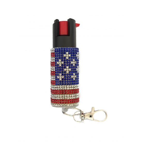 Cheetah Rhinestones 1/2 oz Keychain Pepper Spray