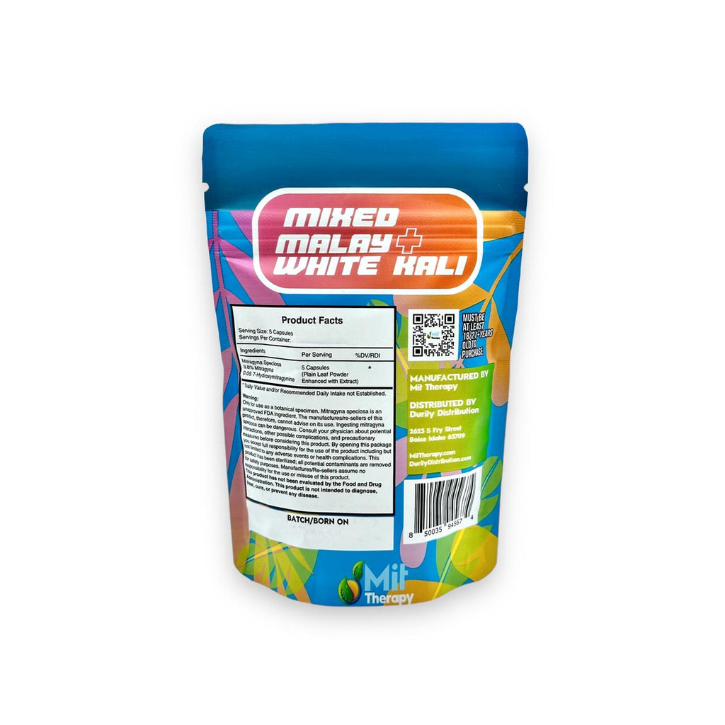 MIT Therapy Kratom Capsules Back Label - Lab Tested