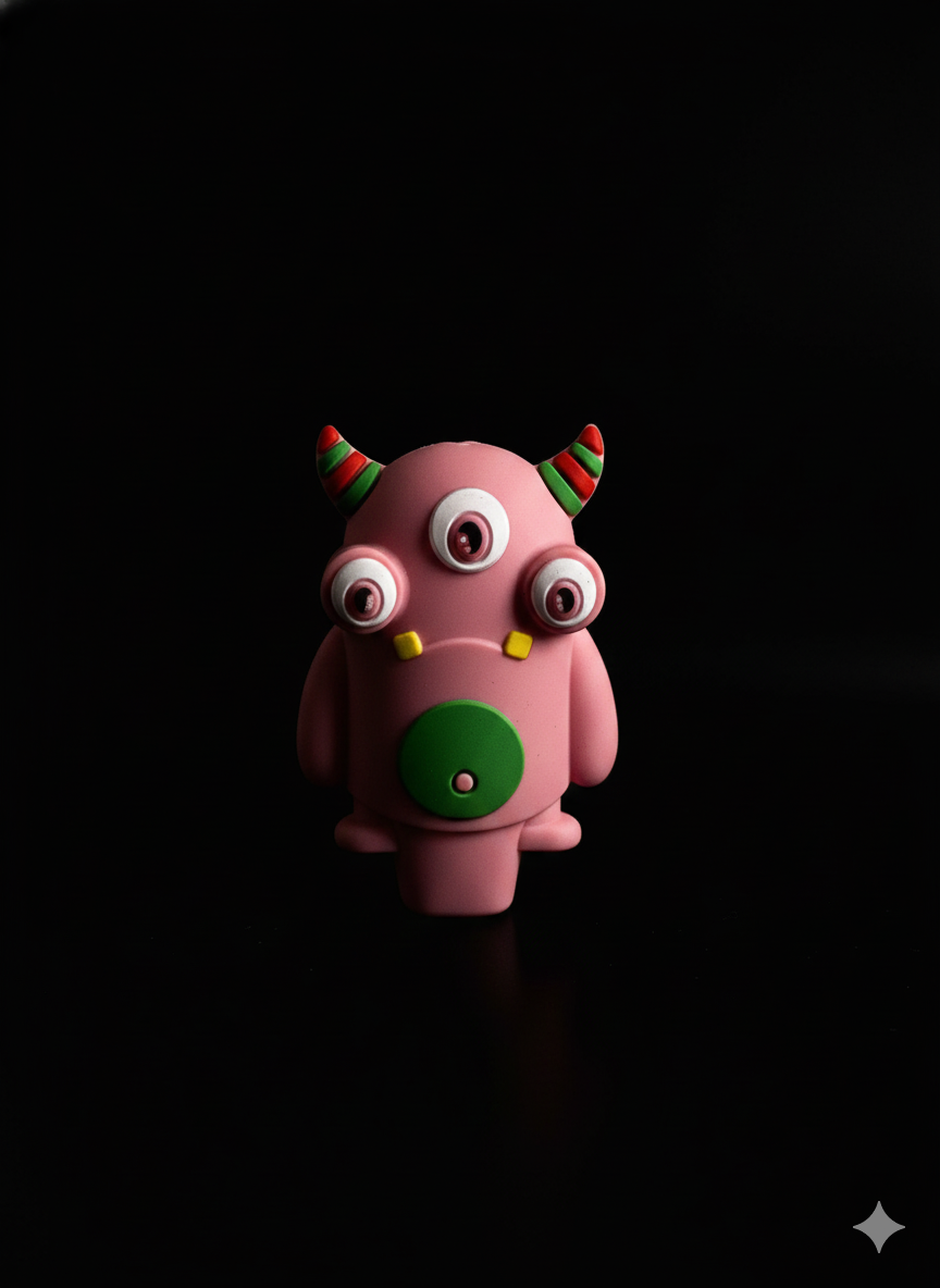 Silicone Hand Pipe - Small 3 Eye Monster