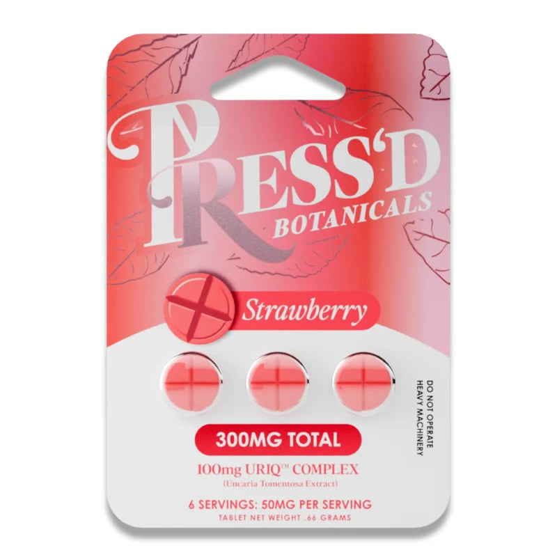 Press'd Botanicals URIQ Complex Tablets - Strawberry Flavor 100mg