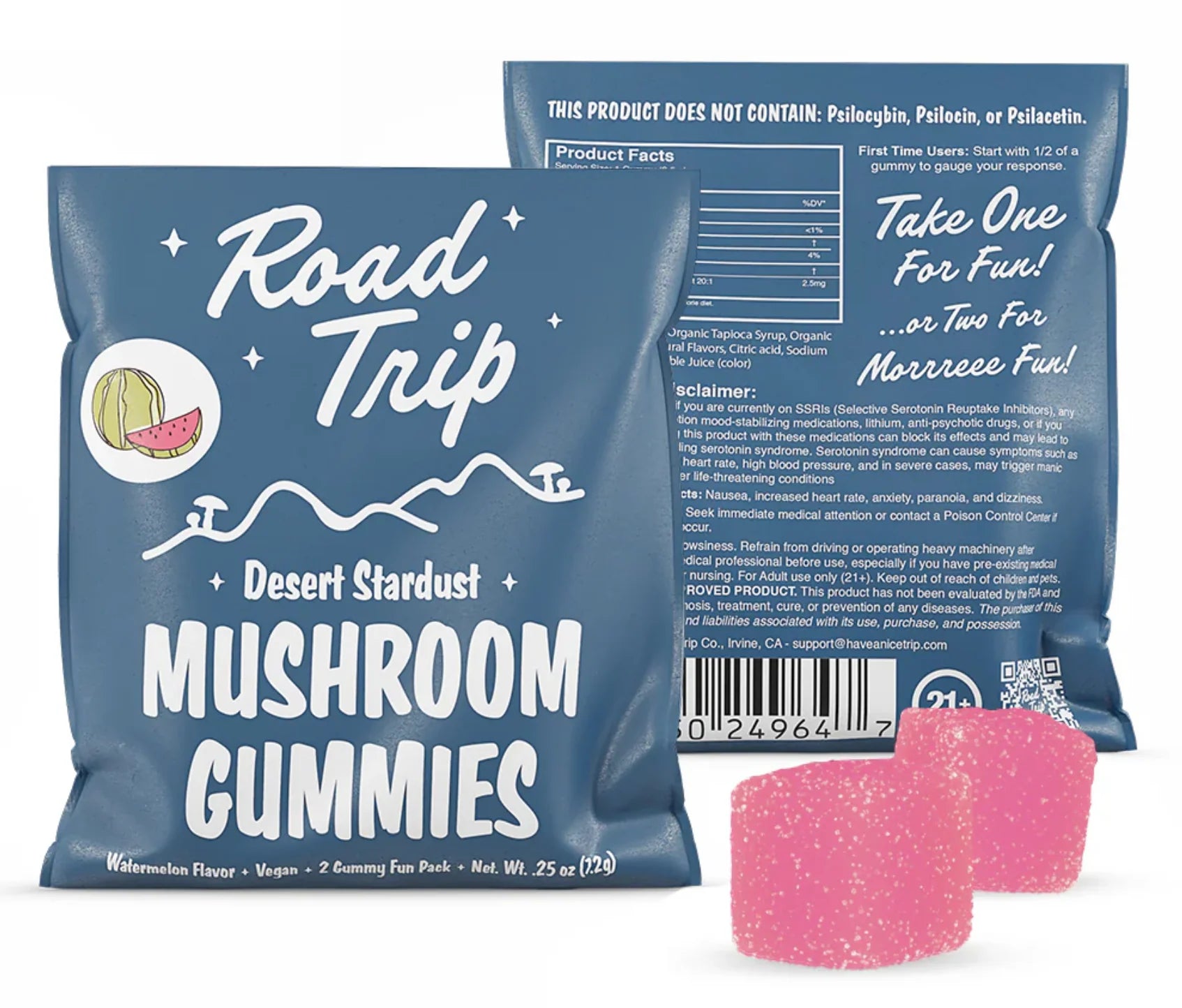 Road Trip Desert Stardust Mushroom Gummies 2ct Sachet Watermelon