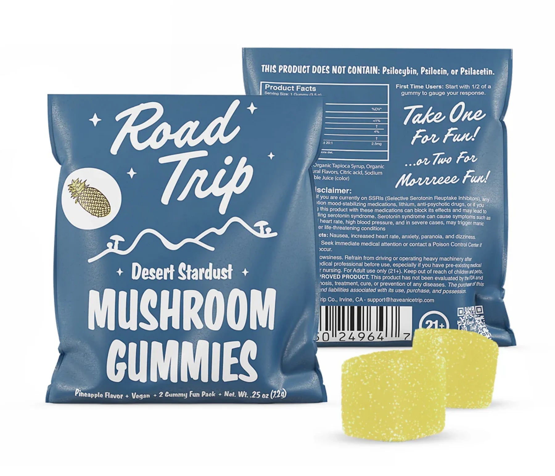 Road Trip Desert Stardust Mushroom Gummies 2ct Sachet Pineapple