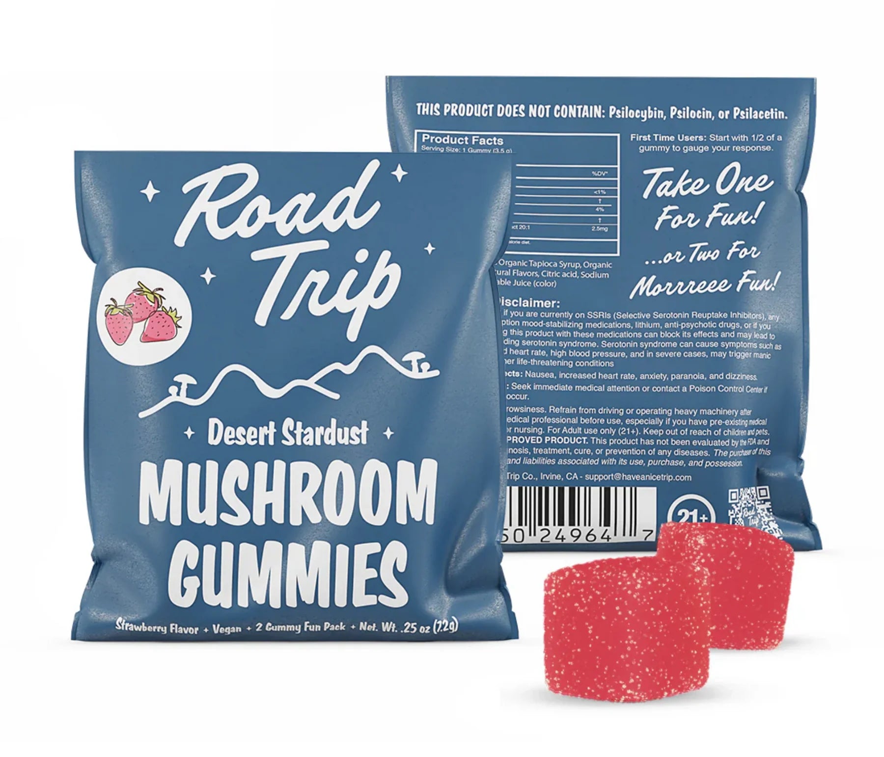 Road Trip Desert Stardust Mushroom Gummies 2ct Sachet Strawberry