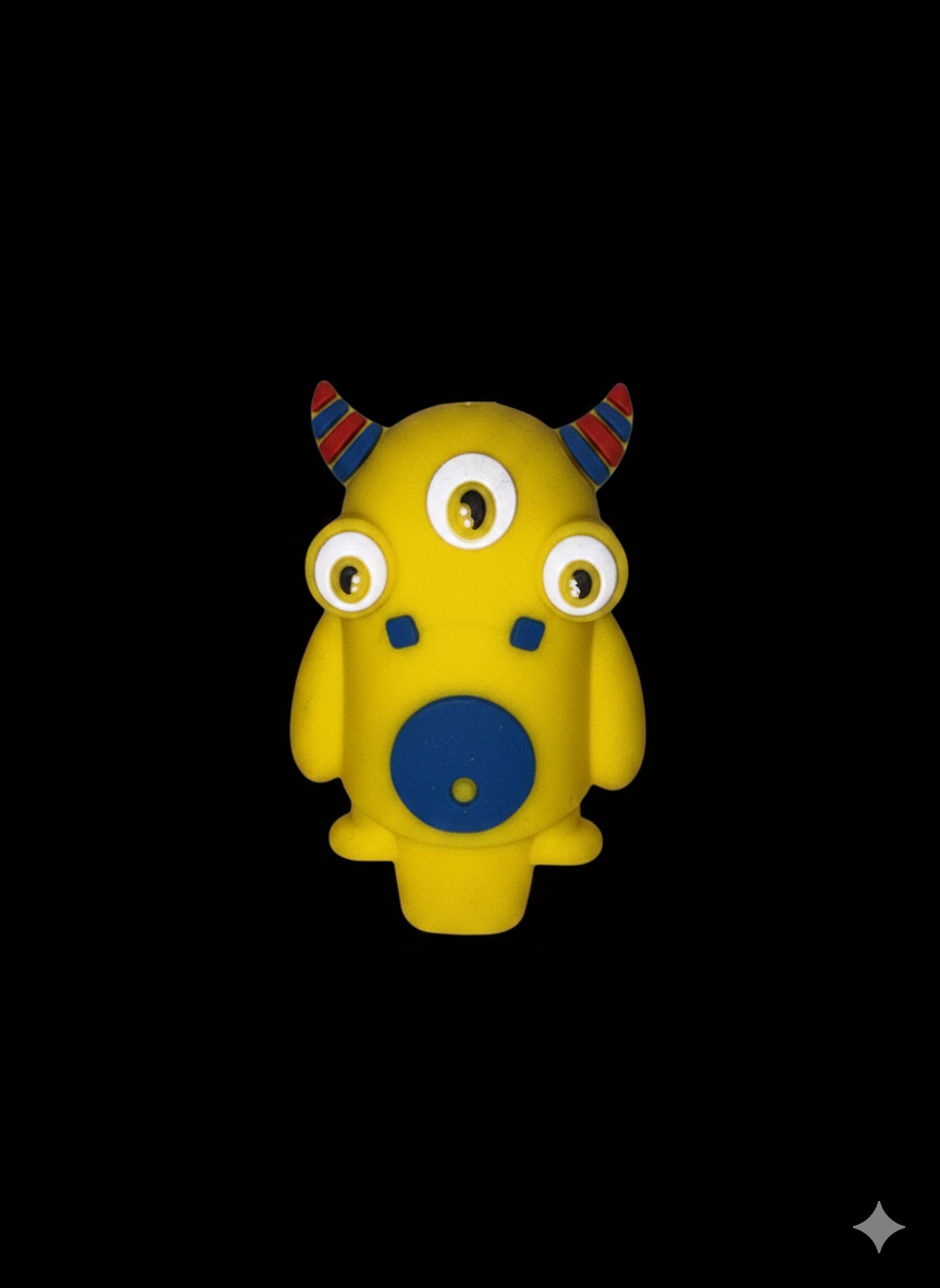 Silicone Hand Pipe - Small 3 Eye Monster