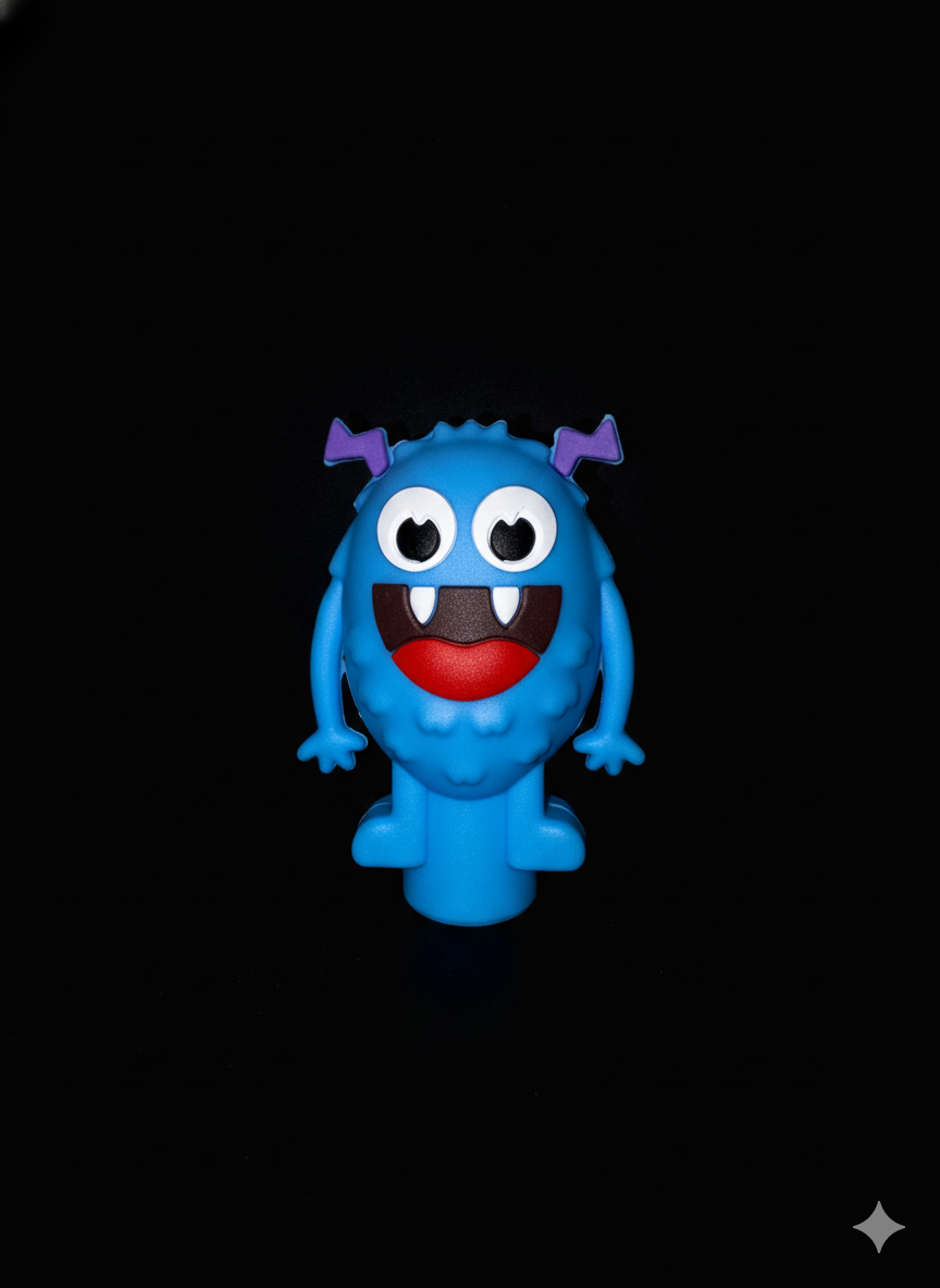 Silicone Hand Pipe - Small Fuzzy Monster