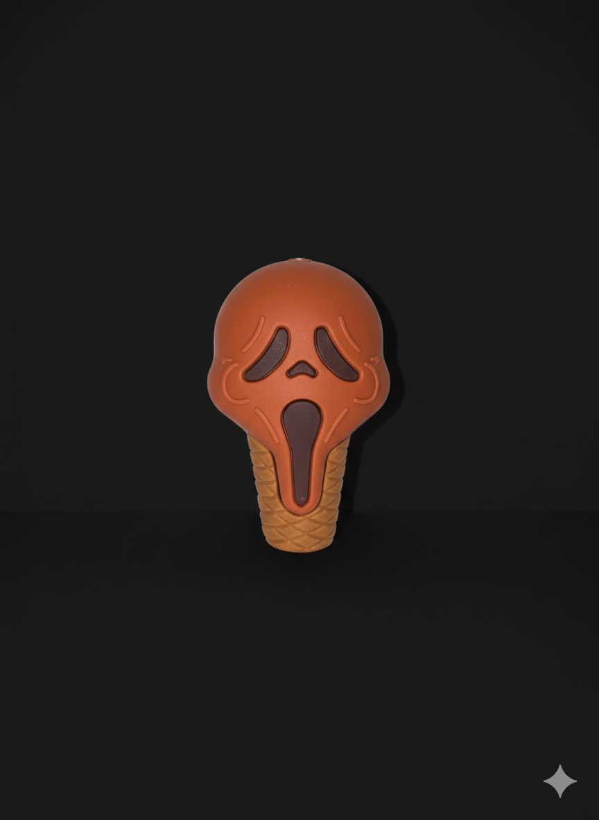 Silicone Hand Pipe - Small Ice Scream Face