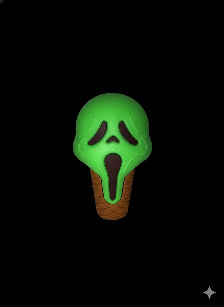 Silicone Hand Pipe - Small Ice Scream Face