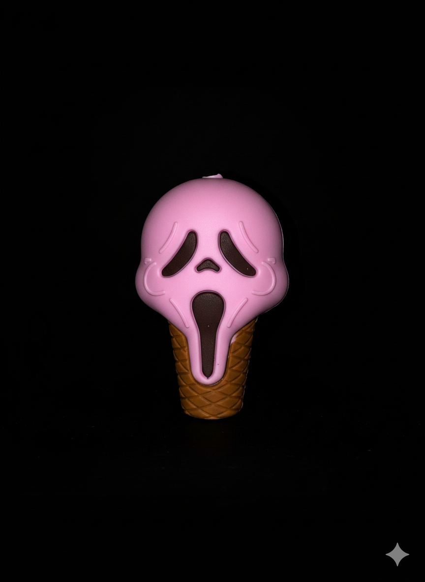 Silicone Hand Pipe - Small Ice Scream Face