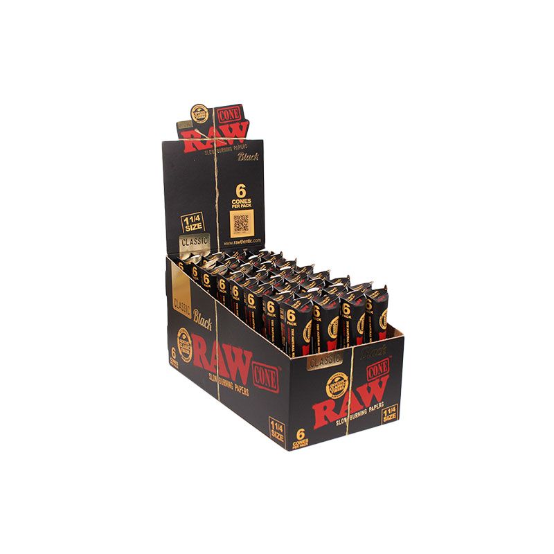 Raw Black - Cones | Classic (1-1/4") [6ct]
