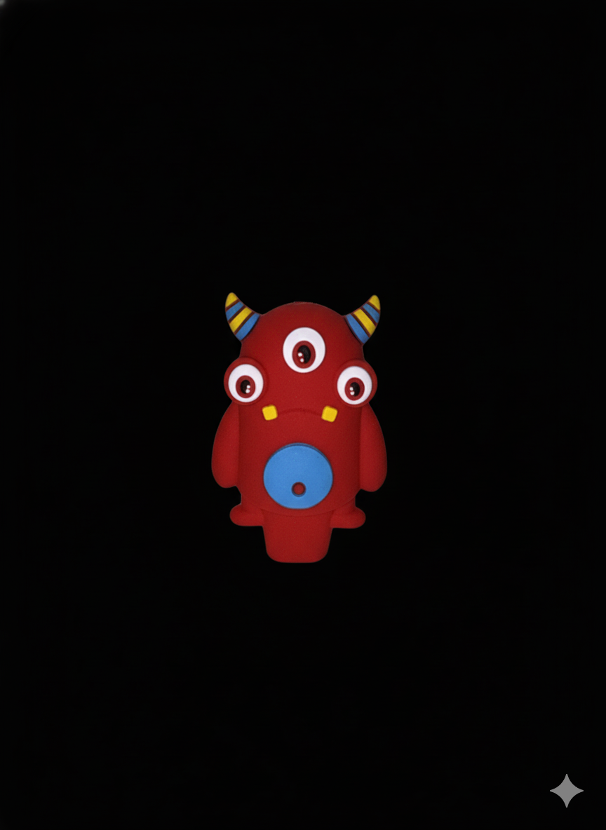 Silicone Hand Pipe - Small 3 Eye Monster