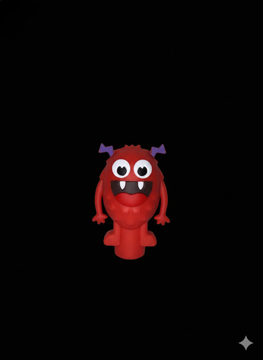 Silicone Hand Pipe - Small Fuzzy Monster